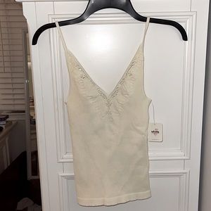 WT Free People Light Yellow Tank Top